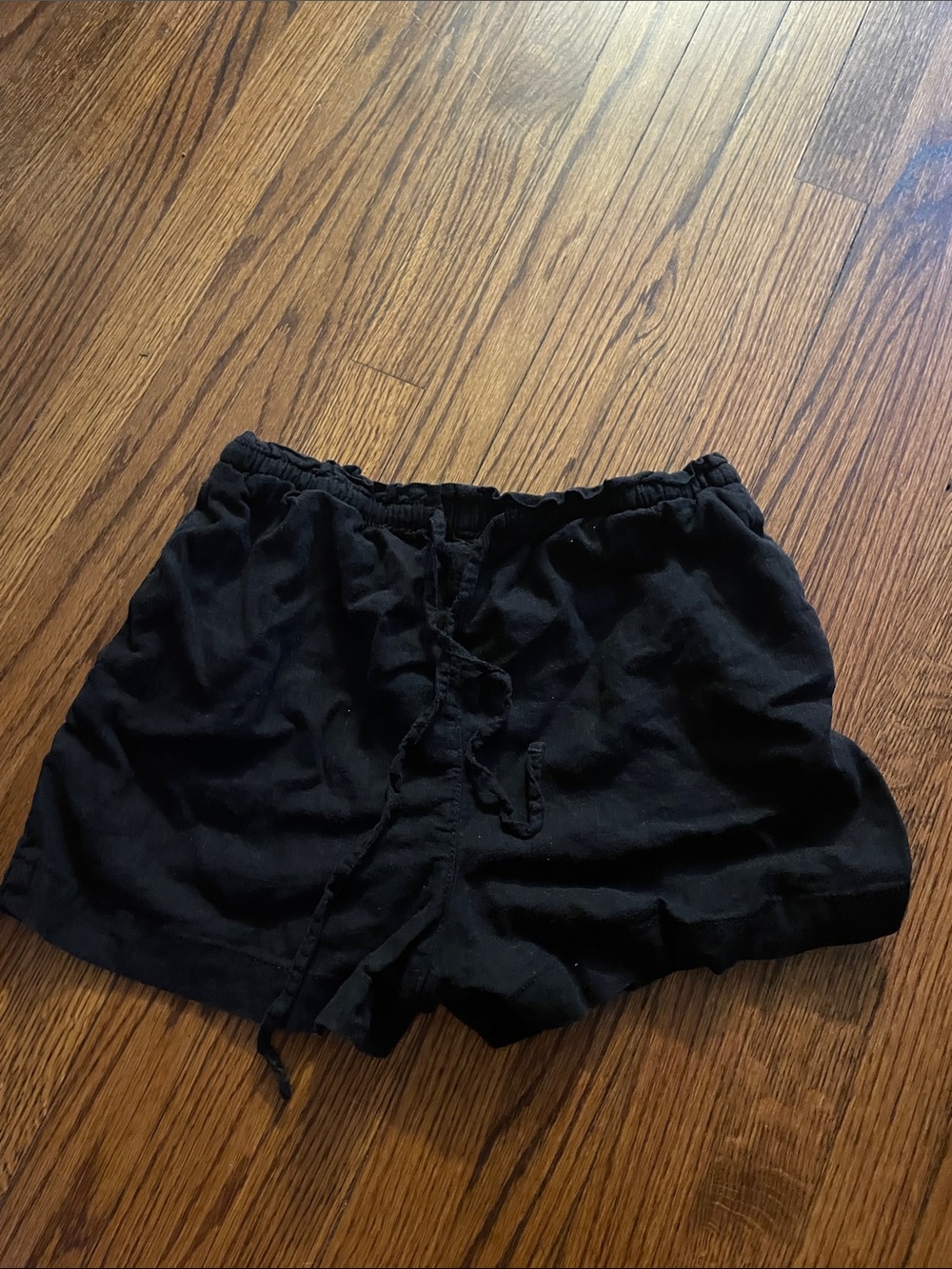 H&M Black Elastic Drawstring Athletic Shorts